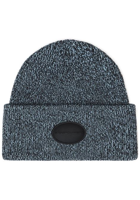 Blue logo-patch beanie Alexander wang - women